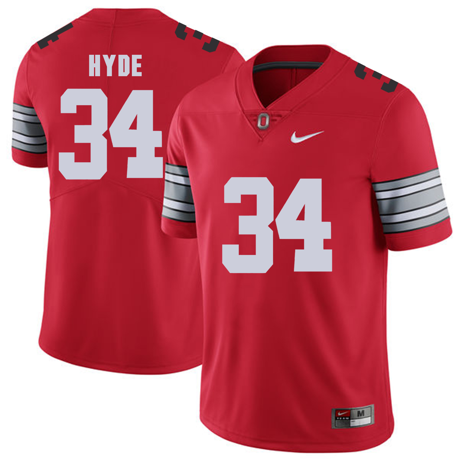 Men Ohio State #34 Hyde Red Customized NCAA Jerseys
